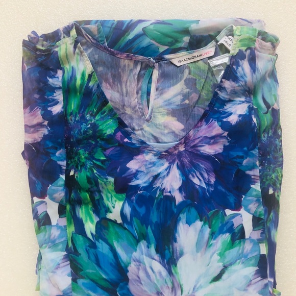 Isaac Mizrahi Floral Print Cold Shoulder Dress - Picture 6 of 7